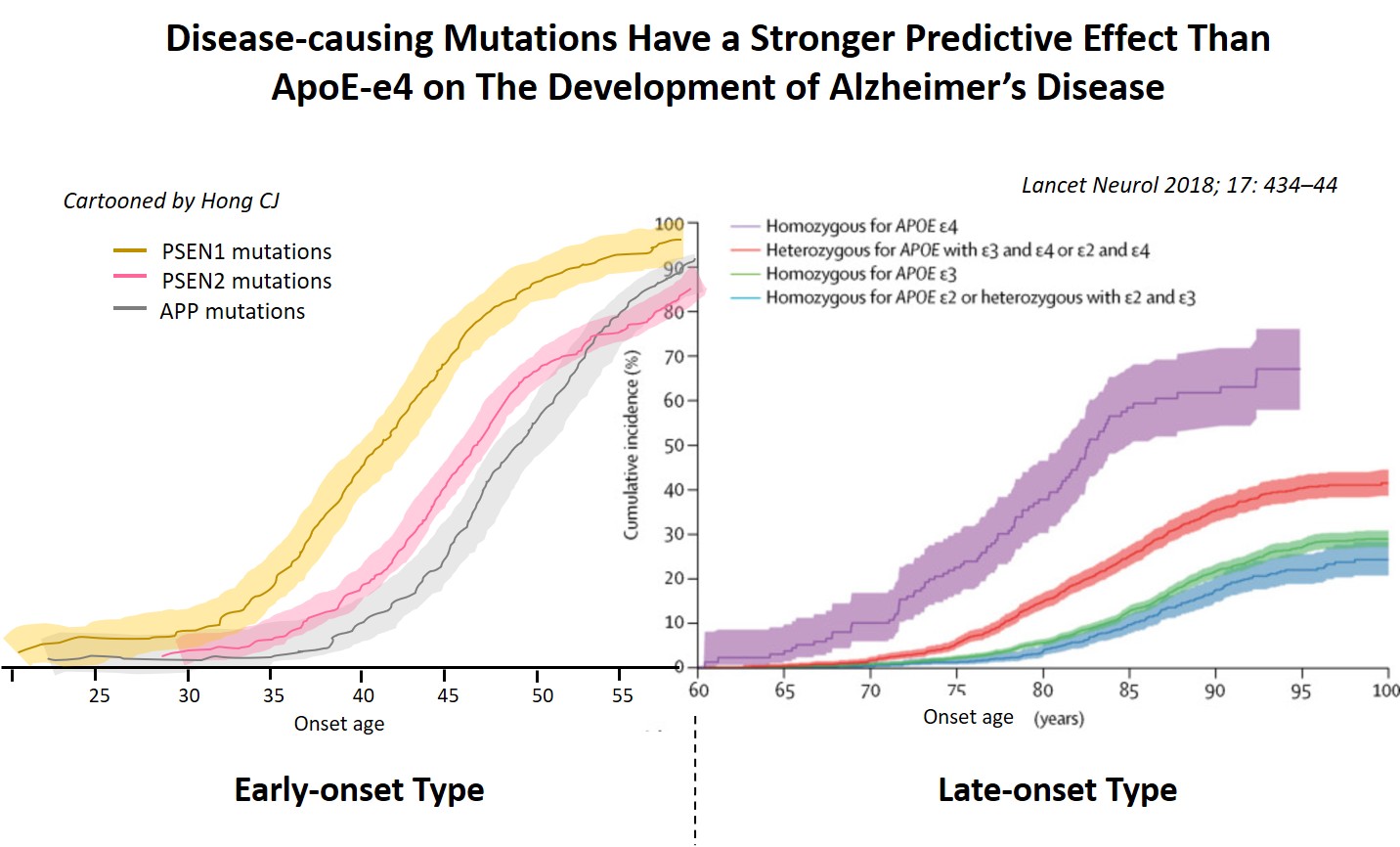基因突變與 ApoE 發病年齡比較圖